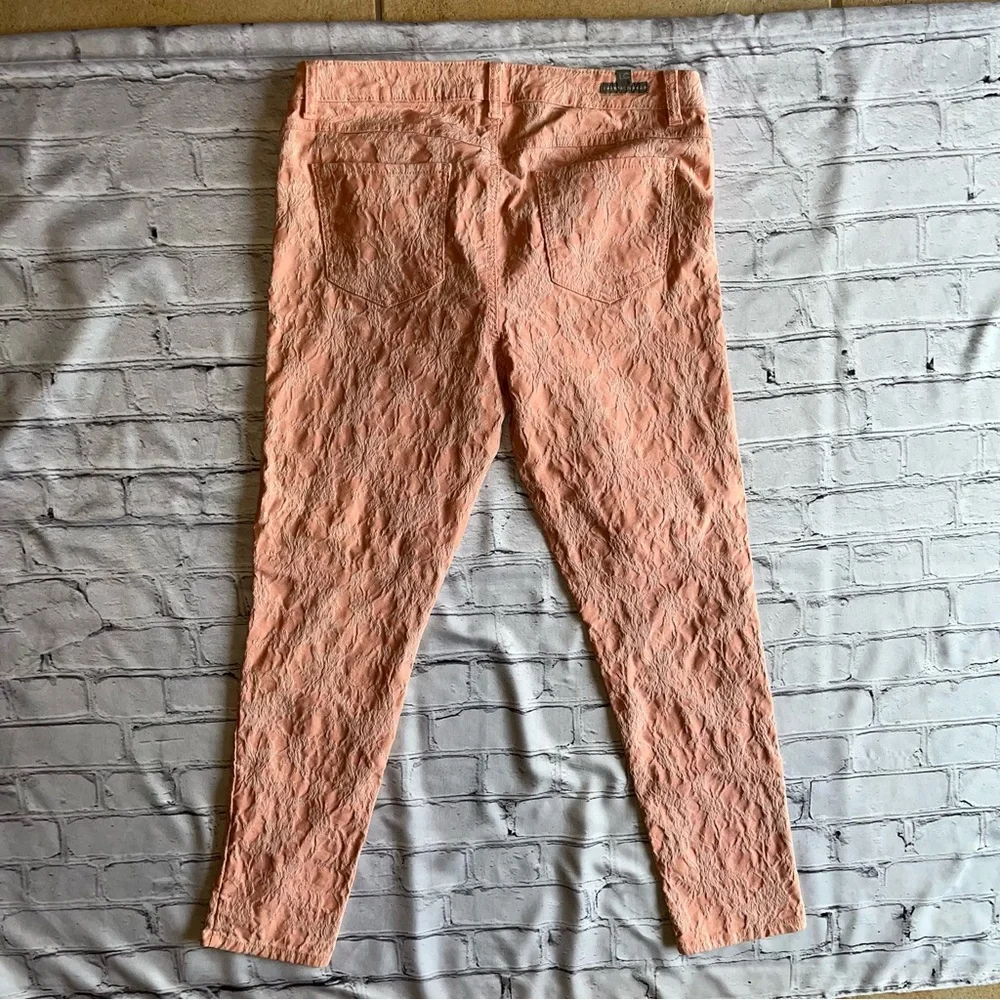 LC Lauren Conrad Coral Jacquard Pants 12 Casual Floral - Picture 10 of 10